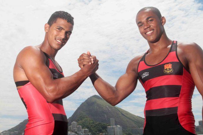 Ronilson Matias e Erlon de Souza, os dois canoístas do Flamengo que estão classificados para disputar os Jogos Olímpicos de Londres, no C2 1000m, já entraram em ritmo intenso de treinamento   / Foto: Fernando Azevedo / Fla Imagem